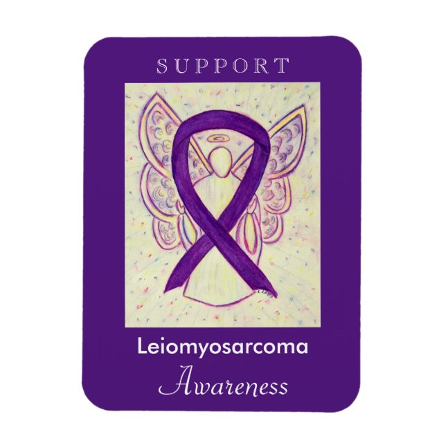 Leiomyosarcoma (LMS) Awareness Ribbon Angel Magnet (Vertikal)