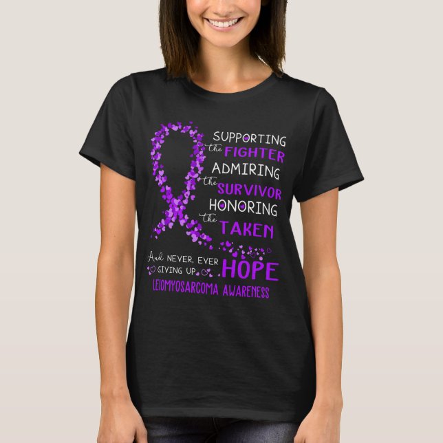 Leiomyosarcoma Warrior Support Fighter T Shirt (Framsida)