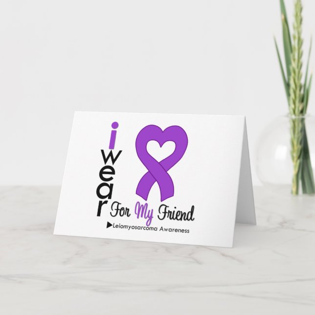 Leiomyosarkom I Bära Lila Ribbon till min vän Kort (Framsida)