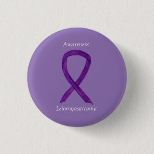 Leiomyosarkom Lila Awarness Ribbon Anpassningsbar Knapp