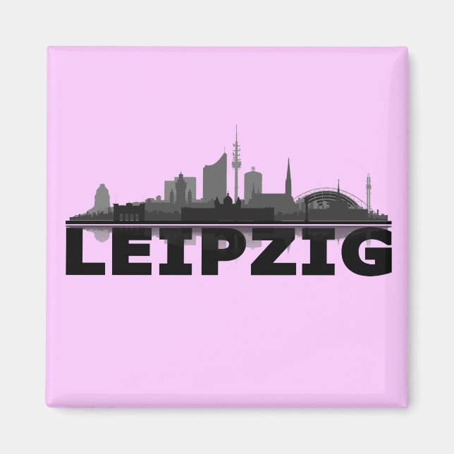 Leipzig City Skyline - Kühlschrankmagnet / Magnet (Framsidan)