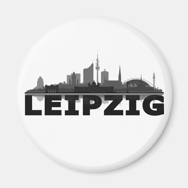 Leipzig City Skyline Magnet / kühlschrankmagnet (Framsidan)