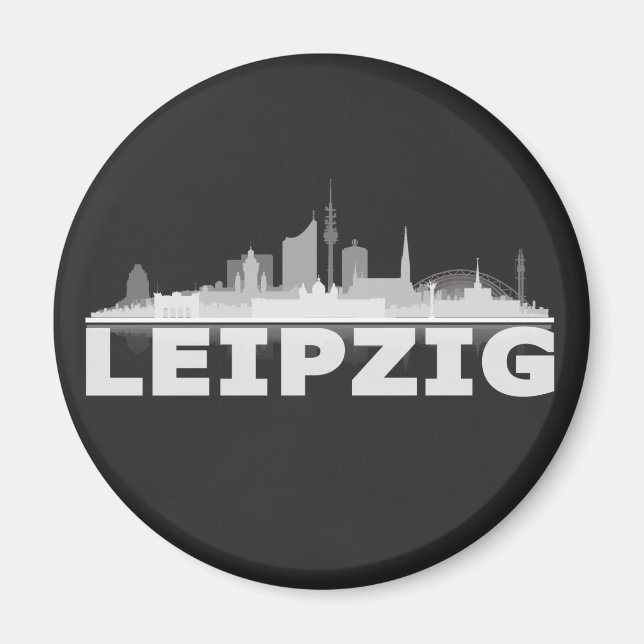 Leipzig City Skyline Magnet / kühlschrankmagnet (Framsidan)