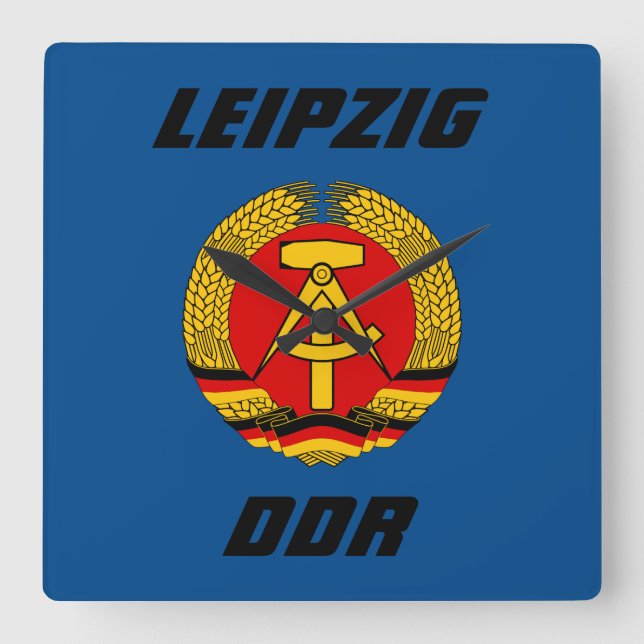 Leipzig, DDR - Öster Tyskland Fyrkantig Klocka (Framsida)