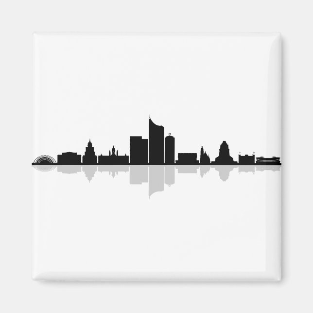 LEIPZIG Deutschland City Skyline Silhouette Magnet (Framsidan)