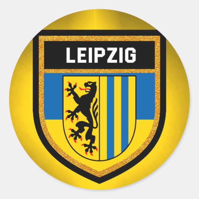 Leipzig Flagga Runt Klistermärke (Framsida)