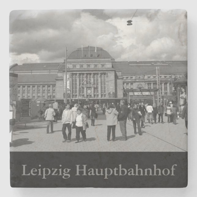 Leipzig Hauptbahnhof Järnvägen Station Stenunderlägg (Framsidan)