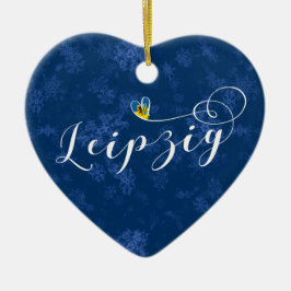 Leipzig Heart, Julgran Ornament, Tyskland Julgransprydnad Keramik