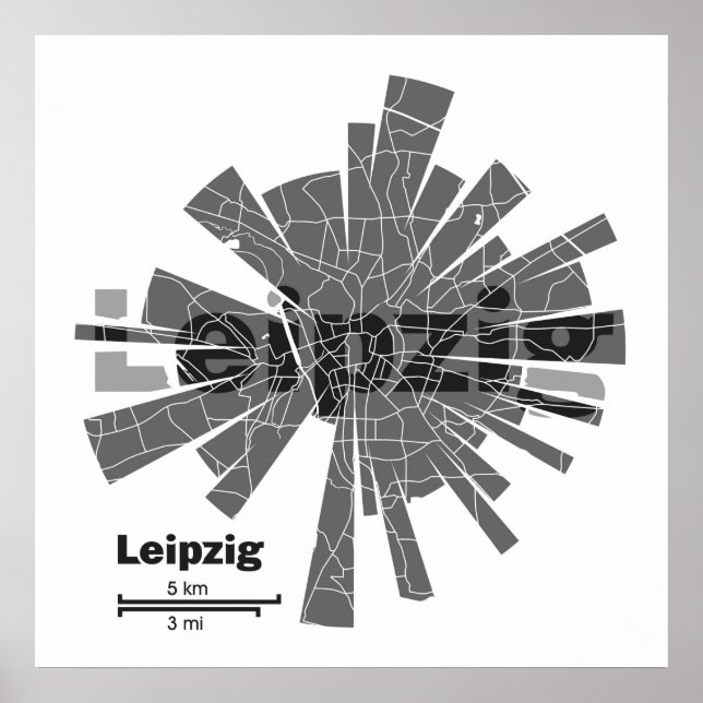 Leipzig Karta Poster (Framsidan)