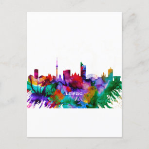 Leipzig Skyline Helg Vykort