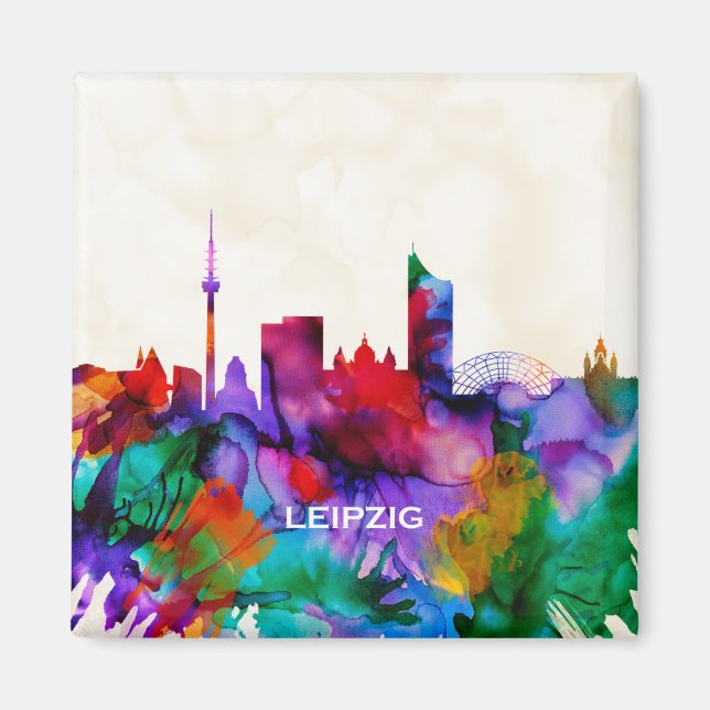 Leipzig Skyline Magnet (Framsidan)