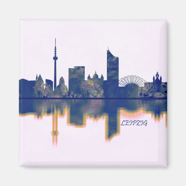 Leipzig Skyline Magnet (Framsidan)