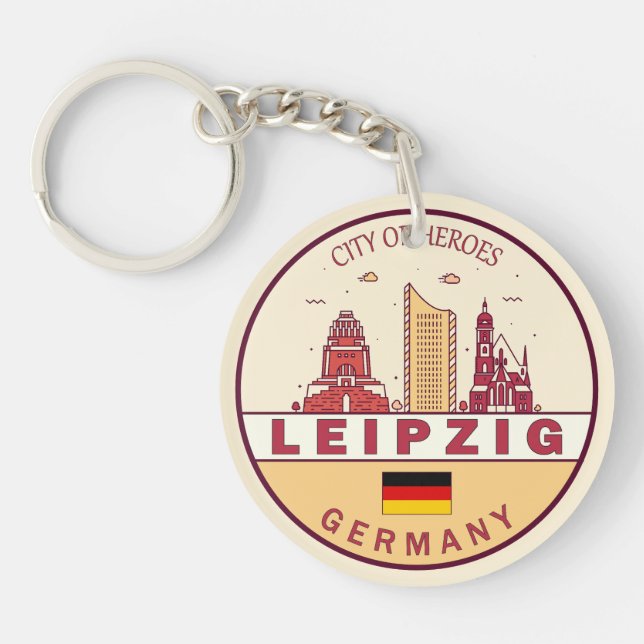Leipzig Tyskland City Skyline Emblem (Framsidan)
