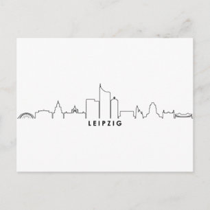 LEIPZIG Tyskland City Skyline Silhouette Vykort
