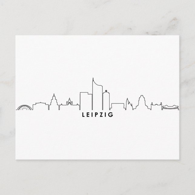 LEIPZIG Tyskland City Skyline Silhouette Vykort (Framsida)