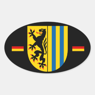 Leipzig Tyskland EU-stil Oval Sticker Ovalt Klistermärke