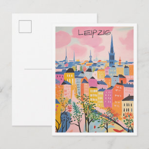 Leipzig Tyskland Resa Konst Vykort