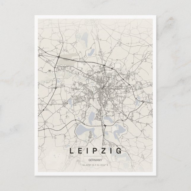 Leipzig Tyskland resor Vykort (Framsida)