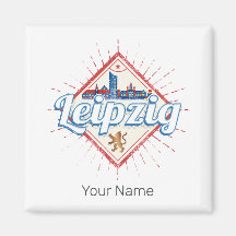 Leipzig Tyskland Sachsen Retro Skyline Vintage