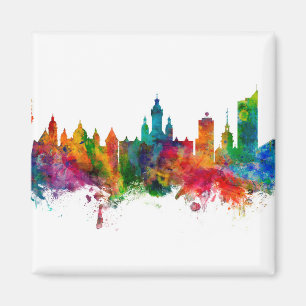 Leipzig Tyskland Skyline Magnet