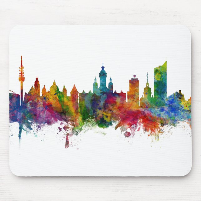Leipzig Tyskland Skyline Musmatta (Framsidan)