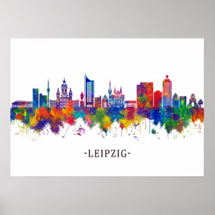 Leipzig Tyskland Skyline Poster