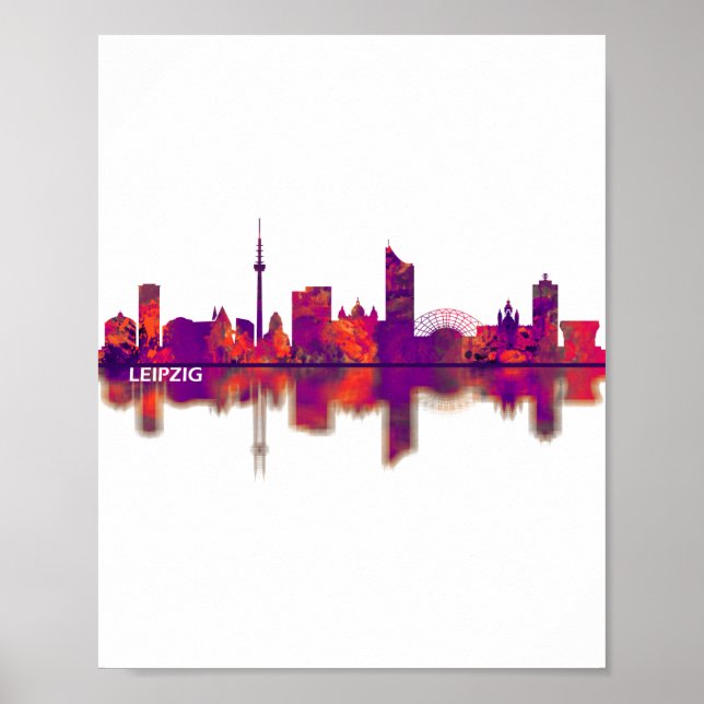 Leipzig Tyskland Skyline Poster (Framsidan)