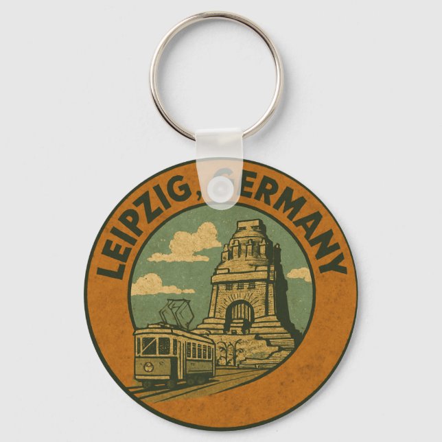 Leipzig Tyskland Stad Konst Nyckelring (Framsida)