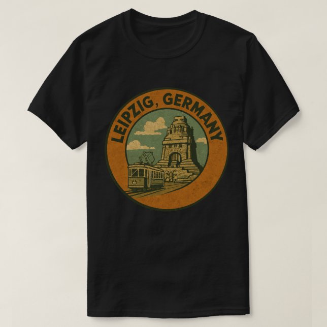 Leipzig Tyskland Stad Konst T Shirt (Design framsida)