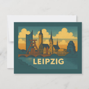 Leipzig Tyskland Stad Konst Vykort