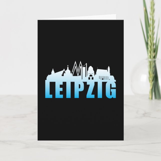 Leipzig Tysklandare City Cityscape Funny Gift Idea Kort (Framsida)