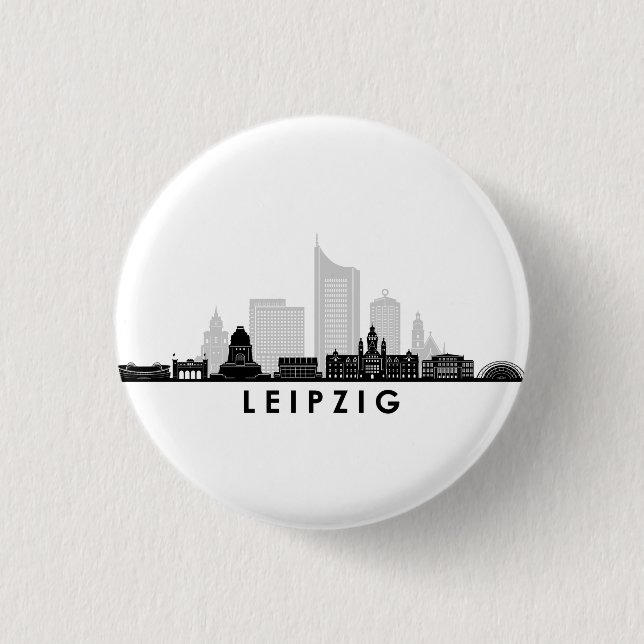 LEIPZIG universiteten Tyskland City Skyline Silhou Knapp (Framsida)