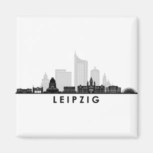 LEIPZIG universiteten Tyskland City Skyline Silhou Magnet