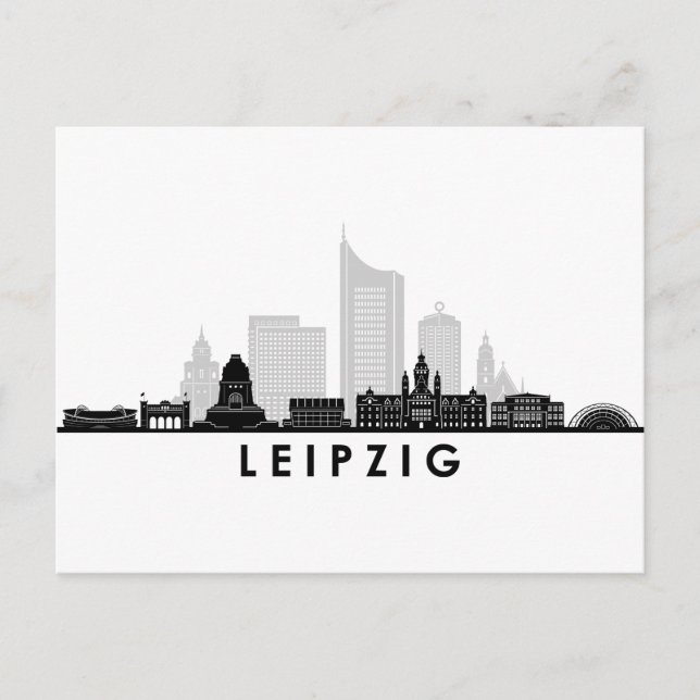 LEIPZIG universiteten Tyskland City Skyline Silhou Vykort (Framsida)