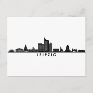 LEIPZIG universiteten Tyskland City Skyline Silhou Vykort