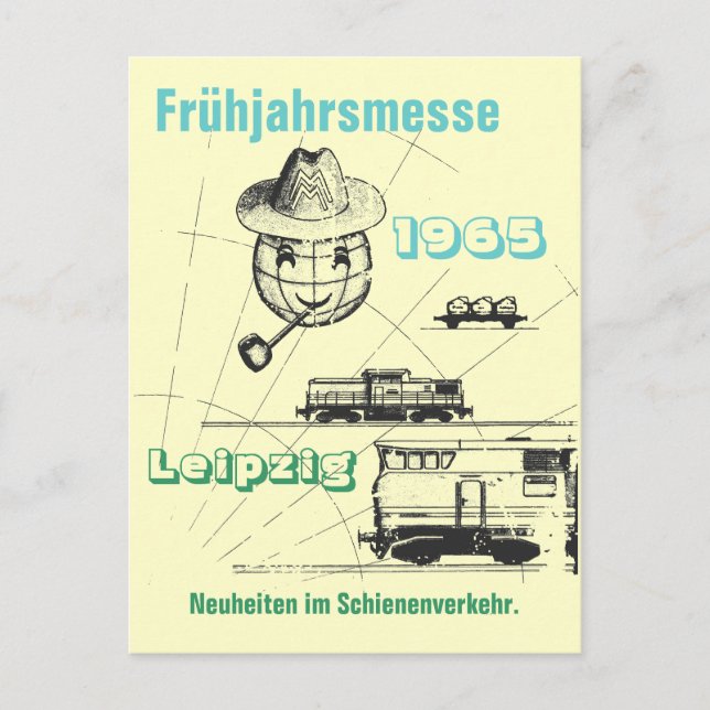 Leipziger Frühjahrsmesse Werbedesign DDR Vykort (Framsida)