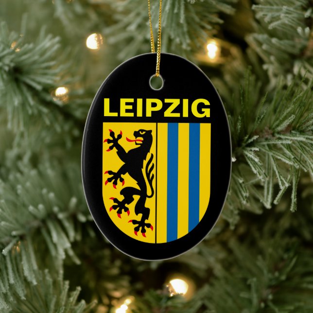Leipzigs stadsvapen, Tyskland Julgransprydnad Keramik (Träd)