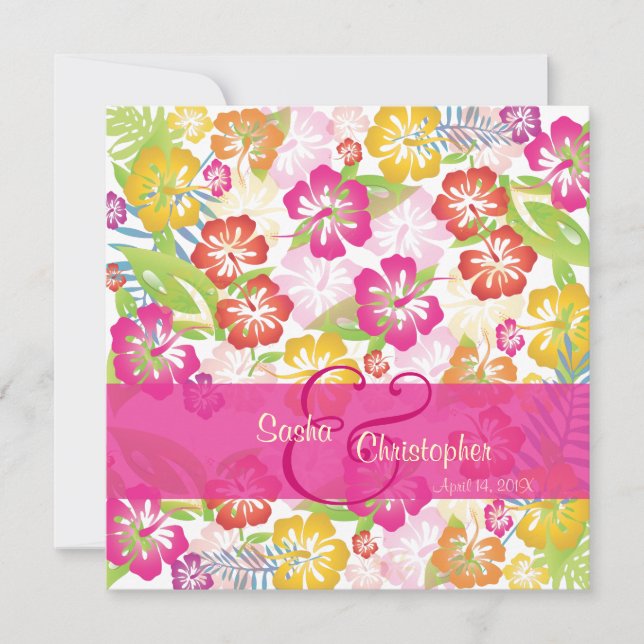 Leis/Luau/hibiscusBröllopsinbjudningar Inbjudningar (Framsida)