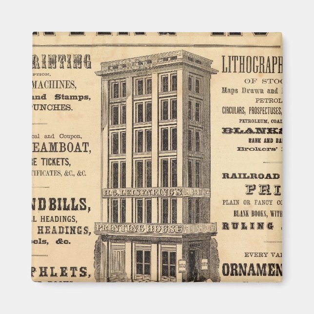 Leisenring's Printing House Magnet (Framsidan)