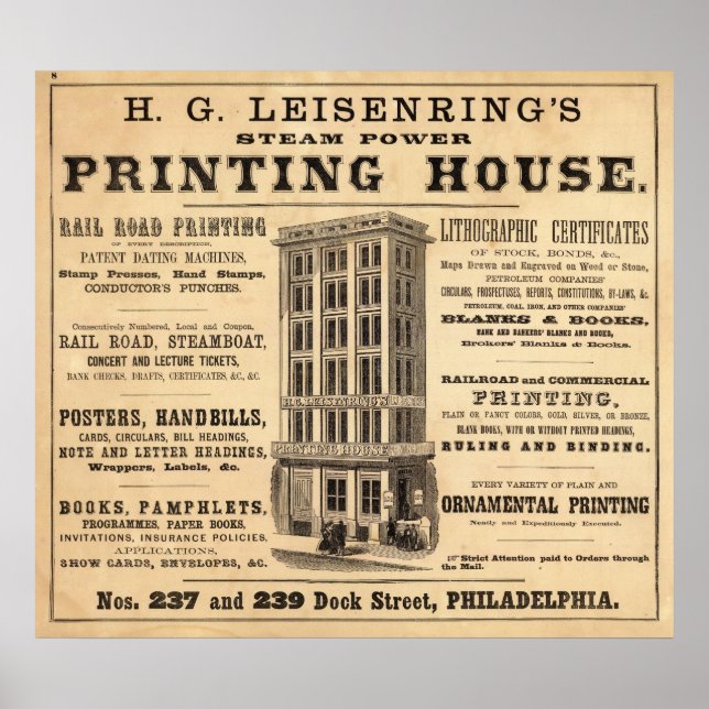 Leisenring's Printing House Poster (Framsidan)