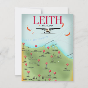 Leith Scotland vintage stil karta