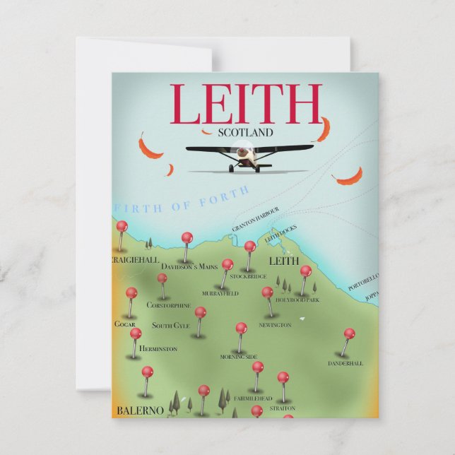 Leith Skottland vintage stil karta (Framsida)