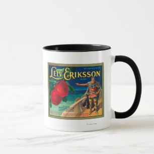 Leiv Eriksson Apple etikett - Cashmere, WA Mugg