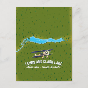 Lejare och klark Sjö karta poster. Vykort
