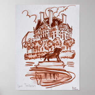 Lejeriets Garden av Louvre Paris, Frankrike Poster