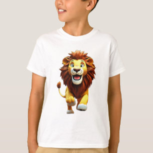 lejon 3D-Tecknad i Jungle - Roligt Kids T Shirt
