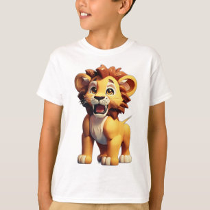 lejon 3D-Tecknad - Kraftfull och uppspelande spel T Shirt