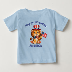 Lejon (5o) Patriotisk Barn T-Shirt
