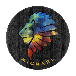 Lejon abstrakt, färglös konst kung krona för manar