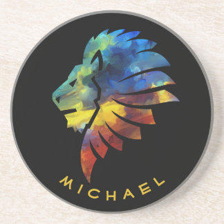 Lejon abstrakt, färglös konst kung krona för manar underlägg